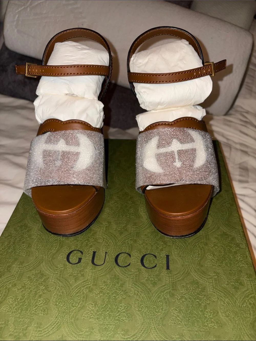 - AUTHENTIC- Gucci Interlocking G High SandalsCode 730022S550